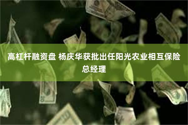 高杠杆融资盘 杨庆华获批出任阳光农业相互保险总经理