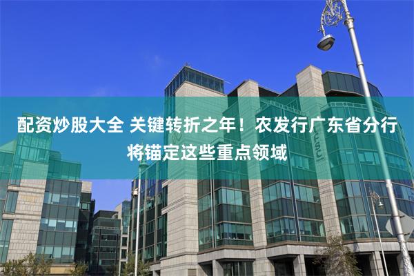 配资炒股大全 关键转折之年！农发行广东省分行将锚定这些重点领域