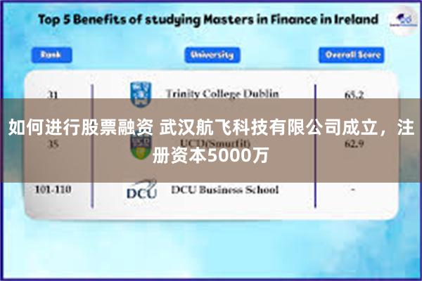 如何进行股票融资 武汉航飞科技有限公司成立，注册资本5000万