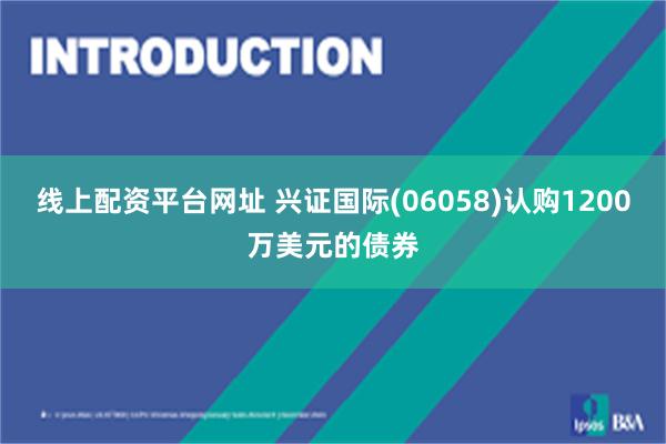 线上配资平台网址 兴证国际(06058)认购1200万美元的债券