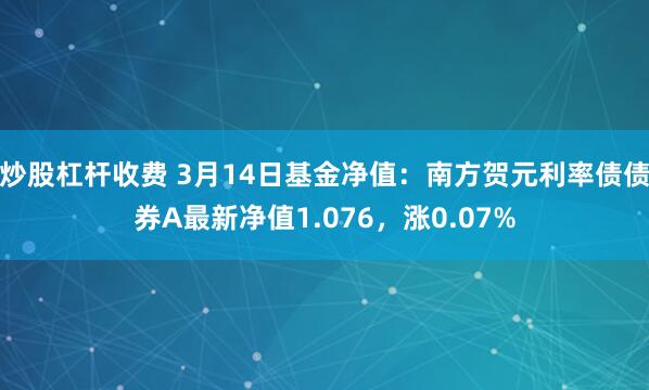 炒股杠杆收费 3月14日基金净值：南方贺元利率债债券A最新净值1.076，涨0.07%